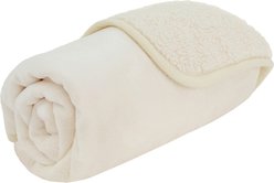 PetAmi Sherpa Fleece Waterproof Cat & Dog Blanket, Beige, Small 