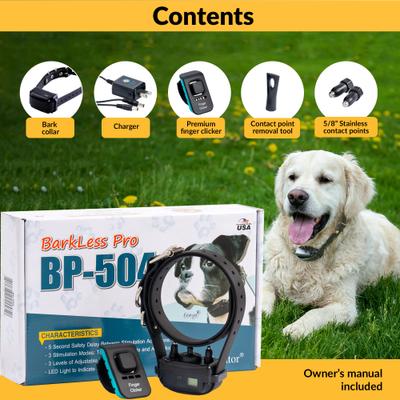 Show full view: Educator Barkless Pro Advanced No-Bark Collar & Clicker Waterproof Dog Training Collar slide 6 of 10