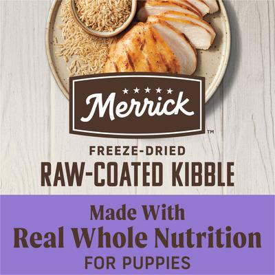 Show full view: Merrick Healthy Grains Raw-Coated Kibble Puppy Recipe Freeze-Dried Dry Dog Food, 4-lb bag slide 6 of 12