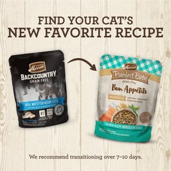 Merrick Backcountry Grain-Free Morsels in Gravy Real Whitefish Recipe Cuts Cat Food Pouches, 3-oz, case of 24 slide 2 of 9