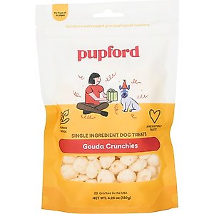 Pupford Gouda Crunchies Human-Grade Limited Ingredient Gouda Cheese Flavored Crunchy Dog Treats, 4.25-oz bag
