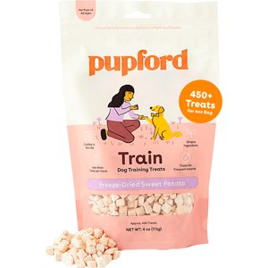 Pupford Train Sweet Potato Natural Freeze-Dried Dog Treats, 4-oz bag