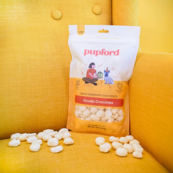 Pupford Gouda Crunchies Human-Grade Limited Ingredient Gouda Cheese Flavored Crunchy Dog Treats