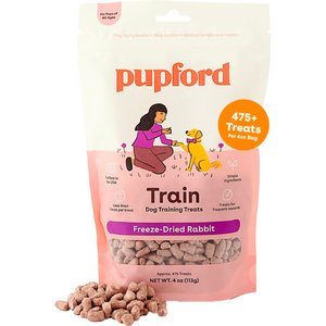 Pupford Train Rabbit Natural Freeze-Dried Dog Treats, 4-oz bag