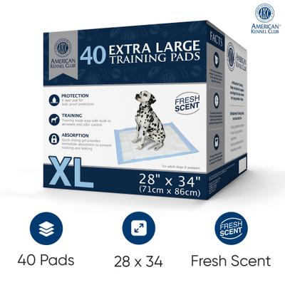 Show full view: American Kennel Club AKC Dog Training Pads, 28 x 34-in, 40 count, Fresh Scented slide 2 of 9