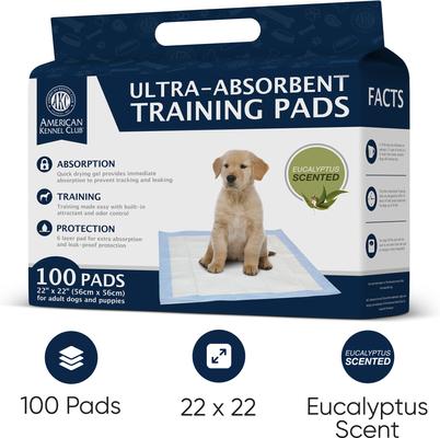 Show full view: American Kennel Club Dog Training Pads, 22 x 22-in, Eucalyptus Scented, 100 count slide 2 of 8