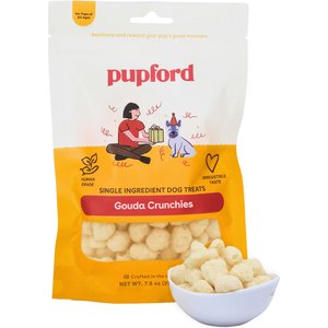 Pupford Gouda Crunchies Human-Grade Limited Ingredient Gouda Cheese Flavored Crunchy Dog Treats, 7.5-oz bag