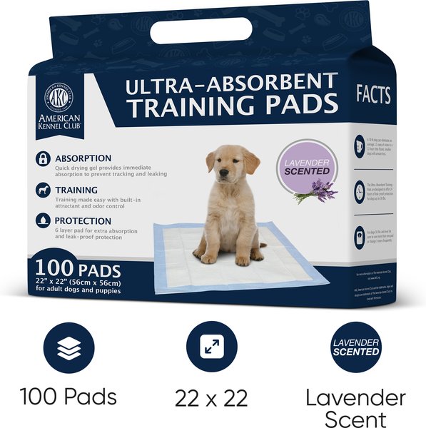Show full view: American Kennel Club Dog Training Pads, 22 x 22-in, 100 count, Lavender Scented slide 2 of 10