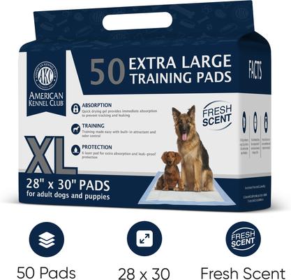 Show full view: American Kennel Club Extra Large Dog Training Pads, 28 x 30-in, Fresh Scented, 50 count slide 2 of 10