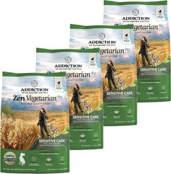 Addiction Zen Vegetarian Plant Based Skin & Coat Health Dry Dog Food, 4-lb bag, bundle of 4