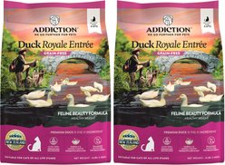 Addiction Grain-Free Duck Royale Skin & Coat Health Dry Cat Food, 8-lb bundle 