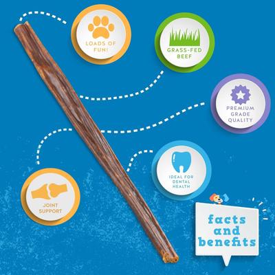 Show full view: Jack & Pup Joint Health 12-inch Beef Gullet Stick Dog Chews, 20 count slide 3 of 7