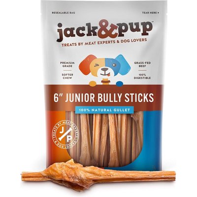 Jack & Pup Jack & Pup 6-inch Junior Bully Stick Dog Chews, 5 count