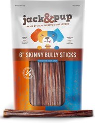 Jack & Pup Odor Free 6-inch Thin Beef Bully Stick Dog Chews, 30 count