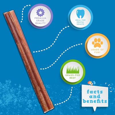 Show full view: Jack & Pup Odor Free 6-inch Thin Beef Bully Stick Dog Chews, 10 count slide 3 of 8