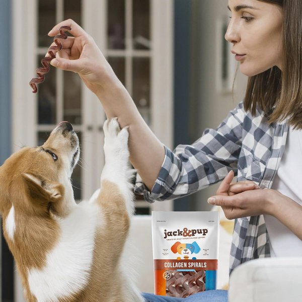 Jack & Pup Beef Collagen Spiral 5 to 7-in Dog Chew