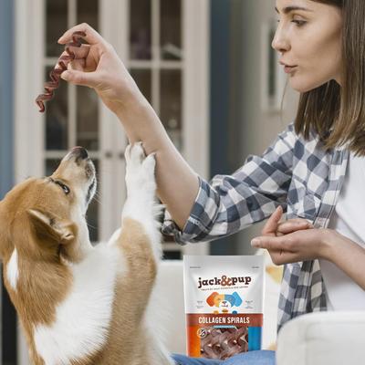 Show full view: Jack & Pup 5-inch Beef Spiral Collagen Stick Dog Chews, 8 count slide 8 of 8