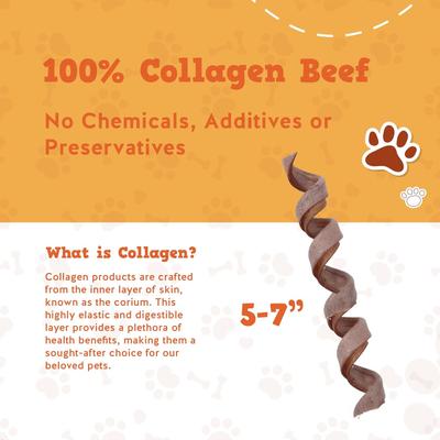 Show full view: Jack & Pup 5-inch Beef Spiral Collagen Stick Dog Chews, 8 count slide 4 of 8