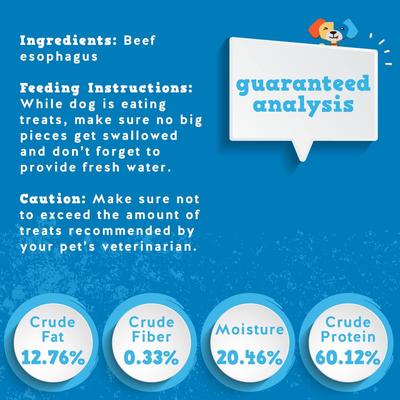 Show full view: Jack & Pup Odor-Free Flat Joint Health Beef Gullet Dog Jerky Treats, 6-oz bag slide 5 of 7