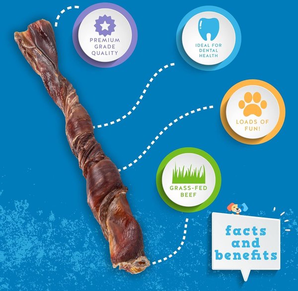 Show full view: Jack & Pup Odor-Free Twisted Beef Bully Stick 6-in Dog Chew slide 3 of 7