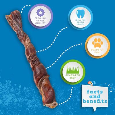 Show full view: Jack & Pup Odor-Free Twisted Beef Bully Stick 6-in Dog Chew slide 3 of 8