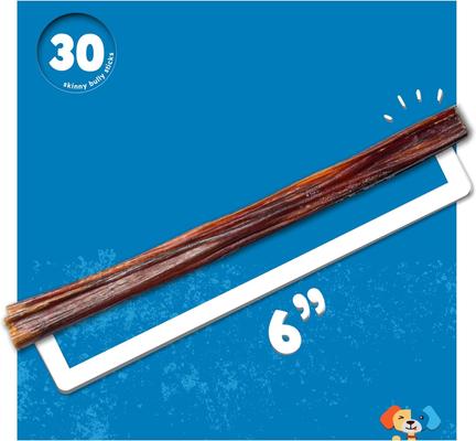 Show full view: Jack & Pup Odor Free 6-inch Thin Beef Bully Stick Dog Chews, 30 count slide 5 of 8