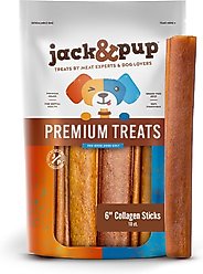 Jack & Pup Long Lasting 6-inch Beef Collagen Stick Dog Chews, 10 count