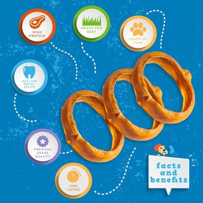 Show full view: Jack & Pup Odor-Free Beef Bully Sticks Ring 4-in Dog Chew slide 3 of 6