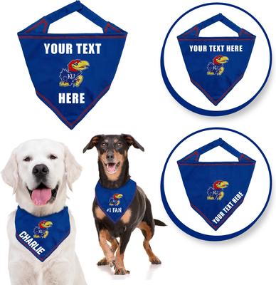 Show full view: Pets First NCAA Kansas Jayhawks Personalized Dog Bandana, Small/Medium slide 4 of 5