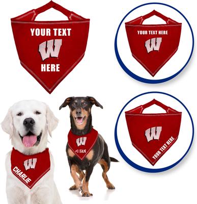 Show full view: Pets First NCAA Wisconsin Badgers Personalized Dog Bandana, Large/X-Large slide 3 of 5