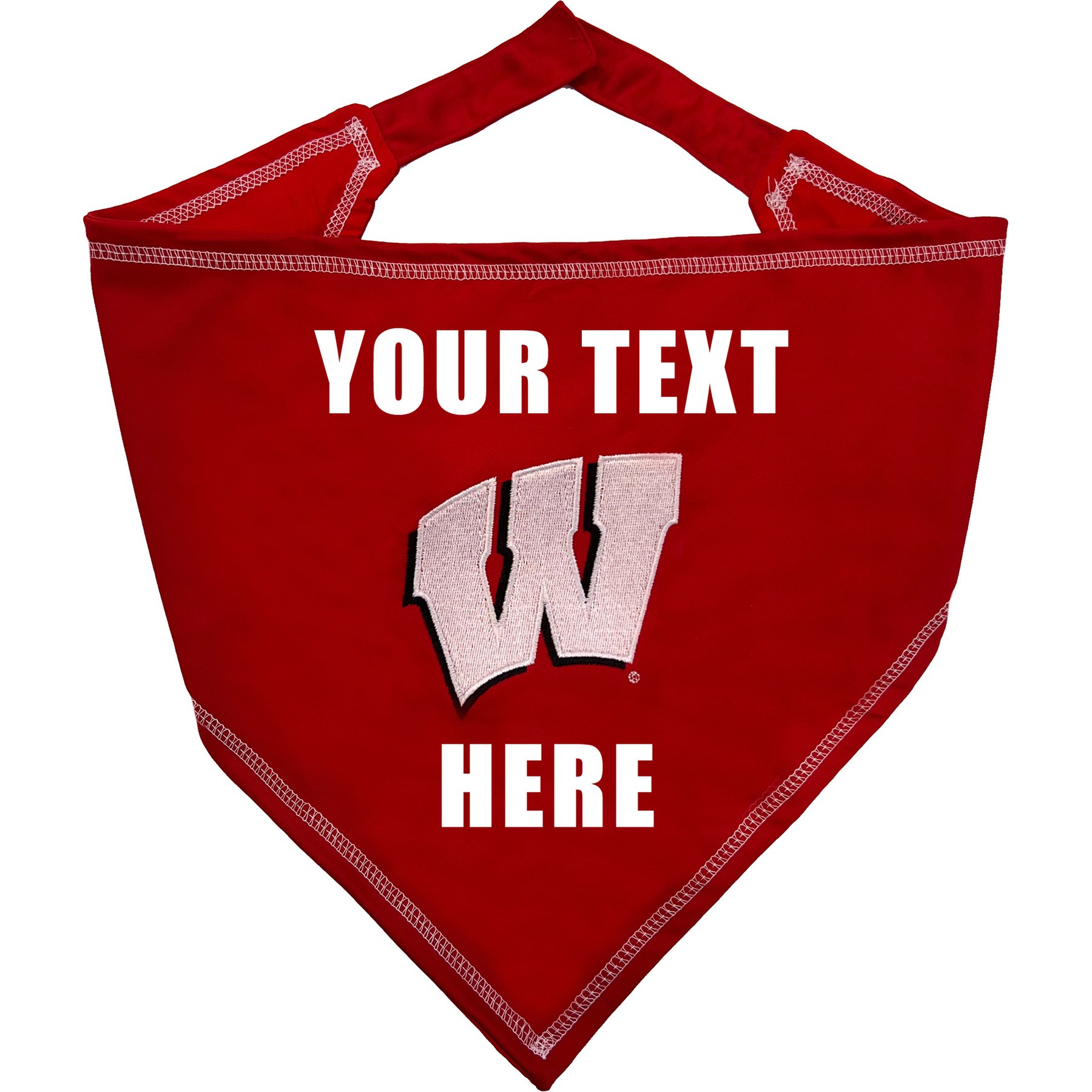 Pets First NCAA Wisconsin Badgers Personalized Dog Bandana, Large/X-Large