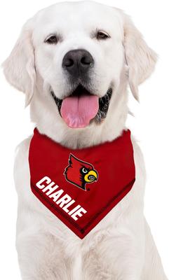 Show full view: Pets First NCAA Louisville Cardinals Personalized Dog Bandana, Large/X-Large slide 5 of 5