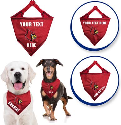 Show full view: Pets First NCAA Louisville Cardinals Personalized Dog Bandana, Large/X-Large slide 3 of 5