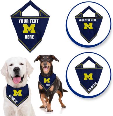 Show full view: Pets First NCAA Michigan Wolverines Personalized Dog Bandana, Small/Medium slide 3 of 5