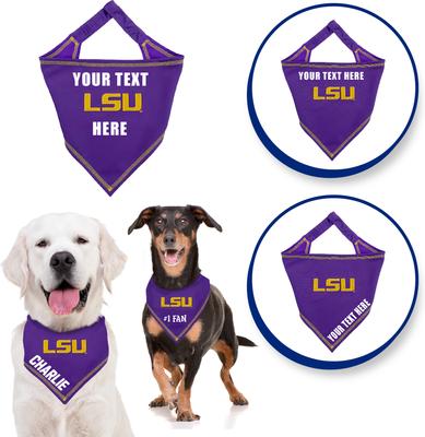 Show full view: Pets First NCAA Louisiana State Tigers Personalized Dog Bandana, Large/X-Large slide 4 of 6