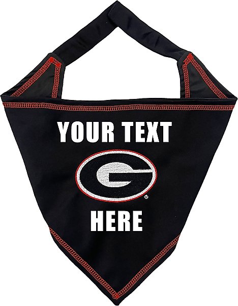 Show full view: Pets First NCAA Georgia Bulldogs Personalized Dog Bandana, Small/Medium slide 1 of 5
