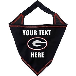 Pets First NCAA Georgia Bulldogs Personalized Dog Bandana, Small/Medium