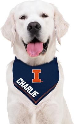 Show full view: Pets First NCAA Illinois Fighting Illini Personalized Dog Bandana, Small/Medium slide 6 of 6