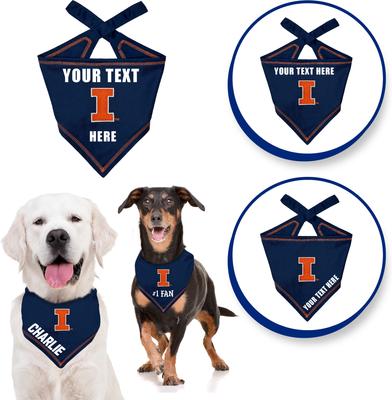 Show full view: Pets First NCAA Illinois Fighting Illini Personalized Dog Bandana, Small/Medium slide 4 of 6