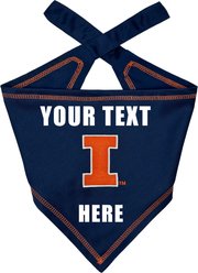 Pets First NCAA Illinois Fighting Illini Personalized Dog Bandana, Small/Medium