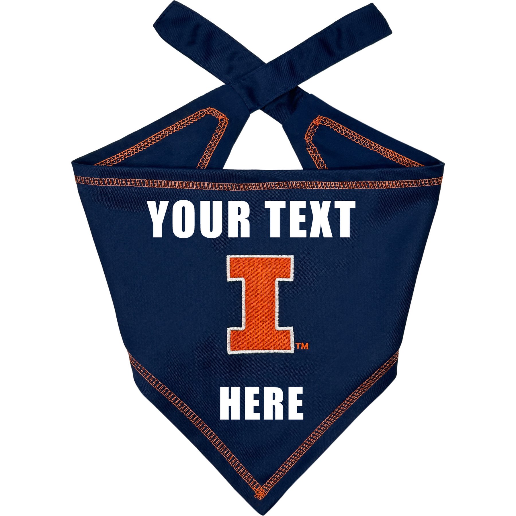 Pets First NCAA Personalized Dog Bandana, Large/X-Large, Illinois Fighting Illini
