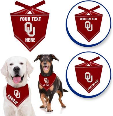 Show full view: Pets First NCAA Oklahoma Sooners Personalized Dog Bandana, Small/Medium slide 3 of 5