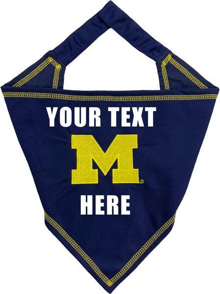 Show full view: Pets First NCAA Michigan Wolverines Personalized Dog Bandana, Large/X-Large slide 1 of 5