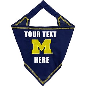 Pets First NCAA Michigan Wolverines Personalized Dog Bandana, Large/X-Large