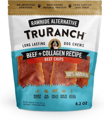Show full view: TruRanch Beef Collagen Sticks Hard Chew Treats, 5-in, 15 count + Beef Collagen Chips Hard Chew Dog Treats, 6-in, 8.2-oz bag slide 6 of 8