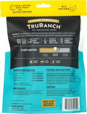 Show full view: TruRanch Chicken Collagen Roll Hard Chew Treats, 6-in, 4 count + Beef Collagen Roll Hard Chew Treats, 6-in, 4 count + Peanut Butter Collagen Roll Hard Chew Dog Treats, 6-in, 4 count slide 7 of 9