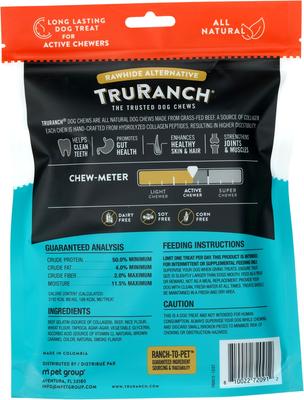 Show full view: TruRanch Chicken Collagen Roll Hard Chew Treats, 6-in, 4 count + Beef Collagen Roll Hard Chew Treats, 6-in, 4 count + Peanut Butter Collagen Roll Hard Chew Dog Treats, 6-in, 4 count slide 3 of 9