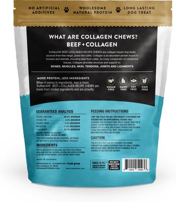 Show full view: TruRanch Beef Collagen Sticks Hard Chew Treats, 5-in, 15 count + Beef Collagen Chips Hard Chew Dog Treats, 6-in, 8.2-oz bag slide 7 of 8