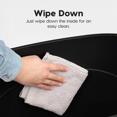 Show full view: IRIS Large Round Top Entry Cat Litter Box & Scoop, Black/White slide 7 of 9