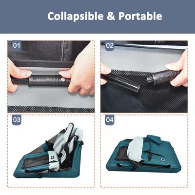 Show full view: GOOPAWS 3-Door Collapsible Soft-Sided Dog & Cat Crate, Teal Blue, Small slide 6 of 9